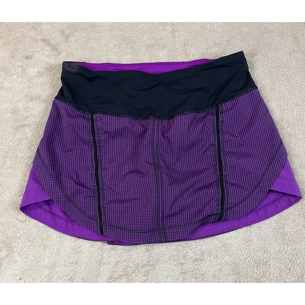 Lululemon Full Stride Skort Women Size 2 Reg Small Purple Lined Tennis Badminton